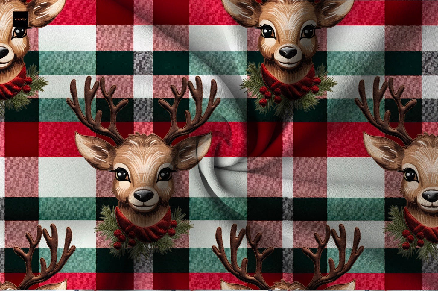 Hirsch kariert Winterzeit Aktuelle Vorbestellung